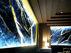 ﾗｳﾝｼﾞ｜個室｜擬岩｜ブルー×ゴールド